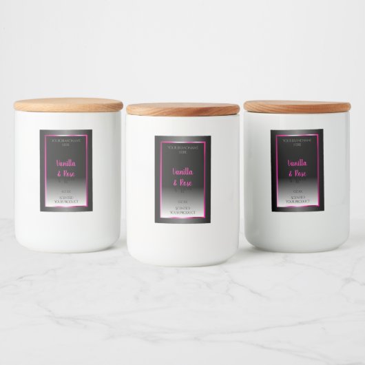 Etiket zwart-wit product Glamoureus roze Lijst (Flessen)