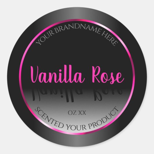 Etiket zwart-wit product Glamoureus roze Lijst (Voorkant)