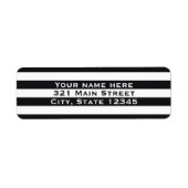 Etiket zwart/wit Striped inviteringsadres (Voorkant)