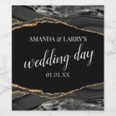 Etiket zwarte en goudwitte marmer (Enkel label)