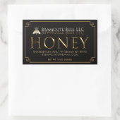 Etiket zwarte honing Metaalgoud bijen (Tas)