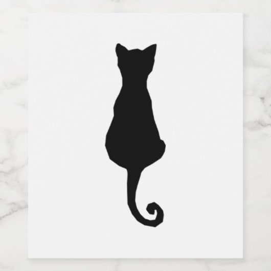 Etiket zwarte kattewijn (Enkel label)