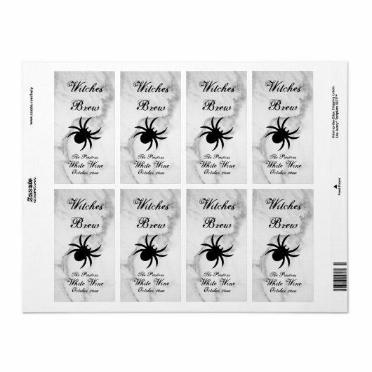 Etiket zwarte spinkelkolk (Full Sheet)