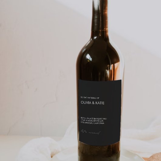 Etiket zwarte wijnfles Sjabloon