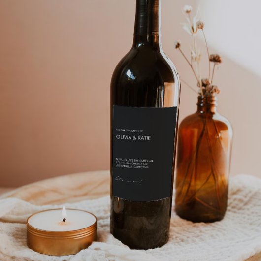 Etiket zwarte wijnfles Sjabloon