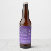 Etiketlabels voor flessen mousserende wijn, paarse bier etiket (Voorkant)