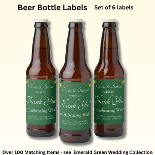 Etiketlabels voor flessen mousserende wijn, smarag bier etiket