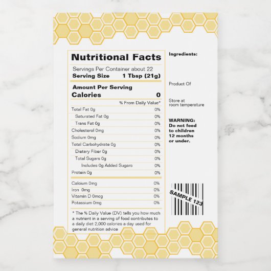 Etiketset voor honingproducten voedselcontainer etiket (Enkel label)