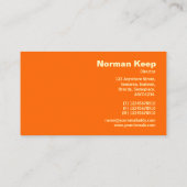 Etiketteerd monogram rand - Oranje FF6600 Visitekaartje (Achterkant)