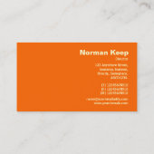 Etiketteerd monogram rand - Oranje FF6600 Visitekaartje (Achterkant)