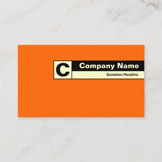 Etiketteerd monogram rand - Oranje FF6600 Visitekaartje (Voorkant)