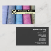 Etiketteerd monogram rand - Regels van katoen Visitekaartje (Voorkant / Achterkant)