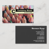 Etiketteerd randmonogram - Kleurencils Visitekaartje (Voorkant / Achterkant)