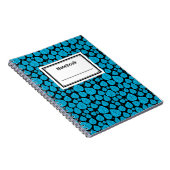 Etiketteerd - Sky Blue op Black Notitieboek (Rechterzijde)