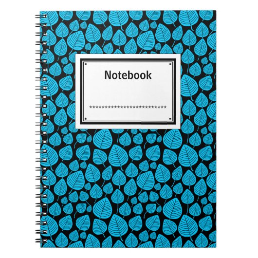 Etiketteerd - Sky Blue op Black Notitieboek (Voorkant)