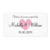 Etiketten flesjes flesjes flesje met crèmeroze bru (Voorkant)