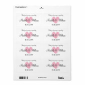 Etiketten flesjes flesjes flesje met crèmeroze bru (Full Sheet)