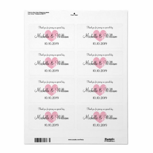 Etiketten flesjes flesjes flesje met crèmeroze bru (Full Sheet)