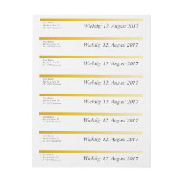 Etiketten gouden grens omwikkelbaar adreslabel