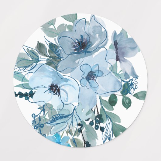 Etiketten - heldere waterverf bloemen labels (Design 2)