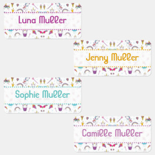 Etiketten Kinderkleding Thema Licorne Labels