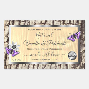 Etiketten Logo van natuurlijke boomschors