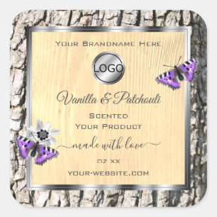 Etiketten Logo van natuurlijke boomschors