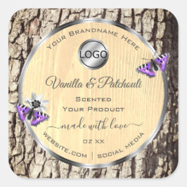 Etiketten Logo van natuurlijke boomschors