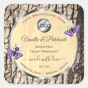 Etiketten Logo van natuurlijke boomschors