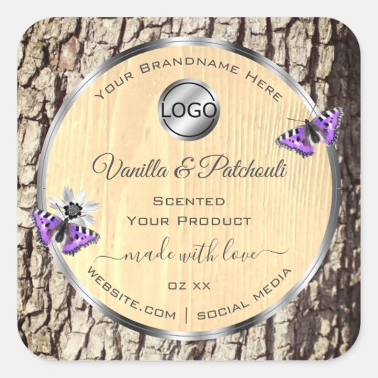 Etiketten Logo van natuurlijke boomschors (Voorkant)