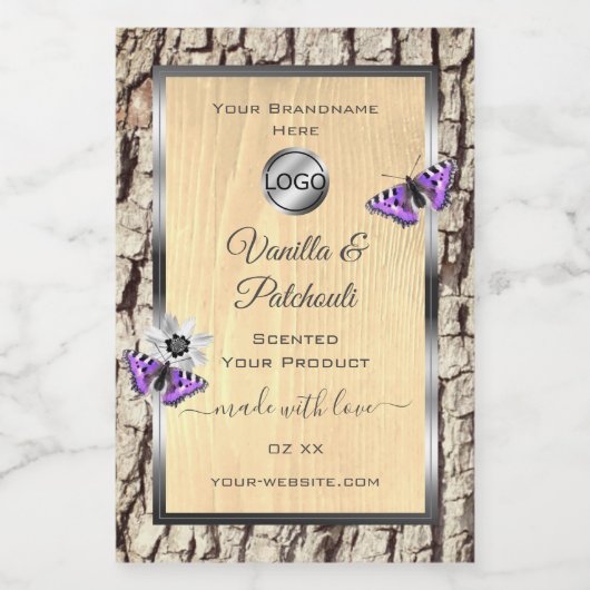 Etiketten Logo van natuurlijke boomschors (Enkel label)