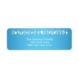 Etiketten met aangepast blauw kerstretouradres