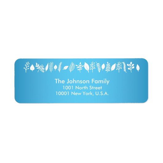 Etiketten met aangepast blauw kerstretouradres (Voorkant)