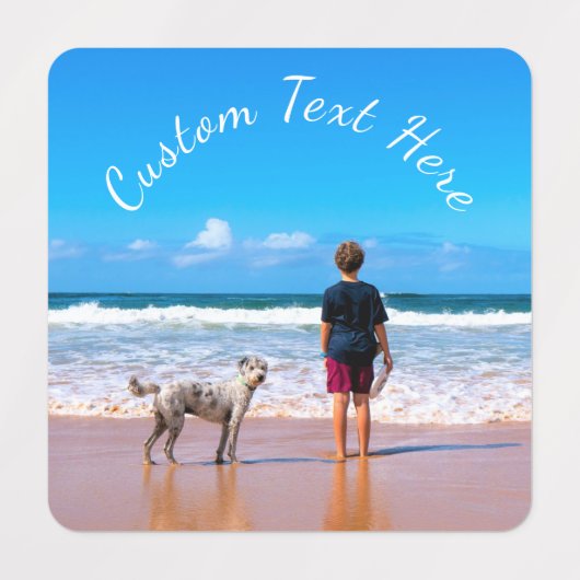 Etiketten met aangepaste fototekst - Uw fotoontwer Labels (Design 3)