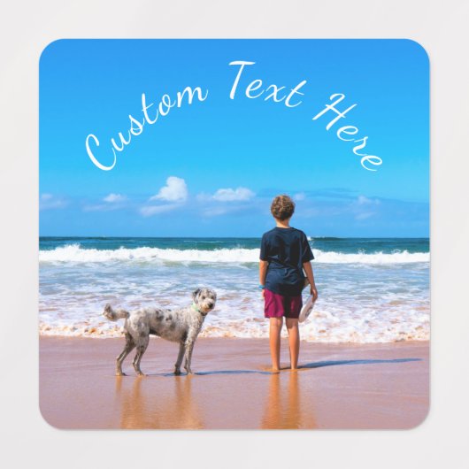 Etiketten met aangepaste fototekst - Uw fotoontwer Labels (Design 1)