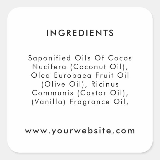 Etiketten met aangepaste tekstpakketten en ingredi (Voorkant)