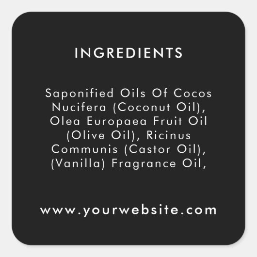 Etiketten met aangepaste tekstpakketten en ingredi (Voorkant)