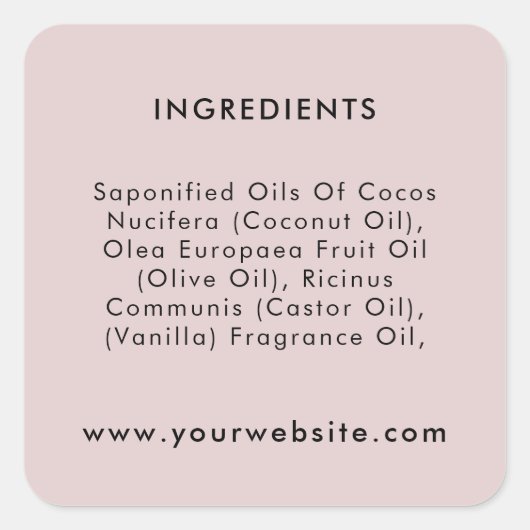 Etiketten met aangepaste tekstpakketten en ingredi (Voorkant)