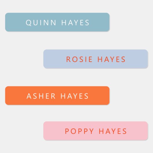 Etiketten met blauwe, Oranje en roze benaming Labels (Groep)