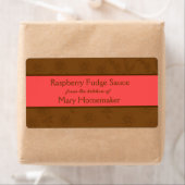 Etiketten met chocoladesaus of saus met fudge (Insitu)