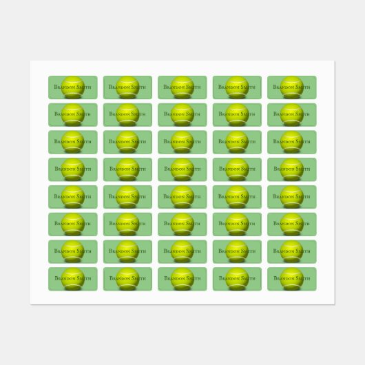 Etiketten met de naam Tennis Ball-ontwerp Labels (Vel)
