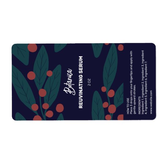 Etiketten met flaconhoudende organische serumdrupp (Voorkant)