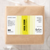 Etiketten met geel dropper flesje met stripe inkt (Insitu)