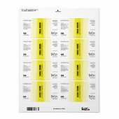 Etiketten met geel dropper flesje met stripe inkt (Full Sheet)