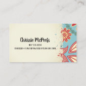  etiketten met handgemaakte zeepbadjes op floraal  visitekaartje (Achterkant)