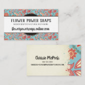  etiketten met handgemaakte zeepbadjes op floraal  visitekaartje (Voorkant / Achterkant)