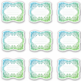 Etiketten met ingedrukte filigree sticker