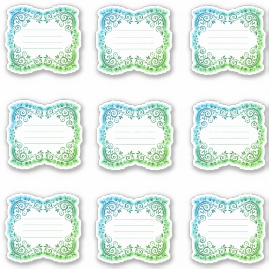 Etiketten met ingedrukte filigree sticker (Voorkant)