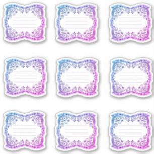 Etiketten met ingedrukte filigree sticker