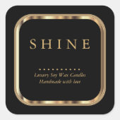 Etiketten met metaal en zwart, vierkant (Voorkant)